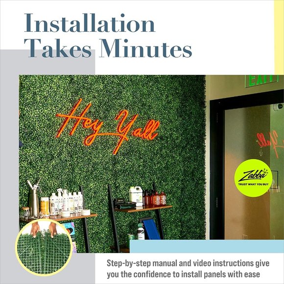 Indoor Outdoor Greenery Backdrop - 12 Pcs 20”x20” - Picture 1 of 2